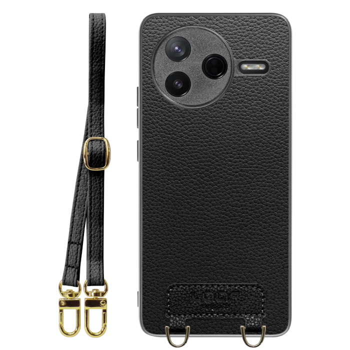 [ LOOF LUXURY-SHELL SHOULDER ] POCO F7 Pro Xiaomi シャオミ ショルダーストラップ付き シンプルでスマート 本革 シェル型ケース ショルダー ストラップ スマホショルダー [ POCO F7 Pro ]