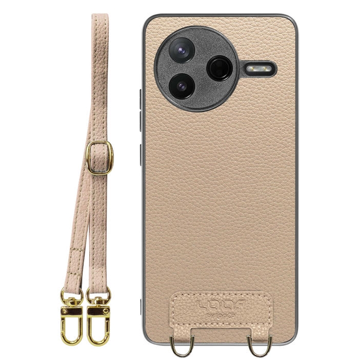 [ LOOF LUXURY-SHELL SHOULDER ] POCO F7 Pro Xiaomi シャオミ ショルダーストラップ付き シンプルでスマート 本革 シェル型ケース ショルダー ストラップ スマホショルダー [ POCO F7 Pro ]