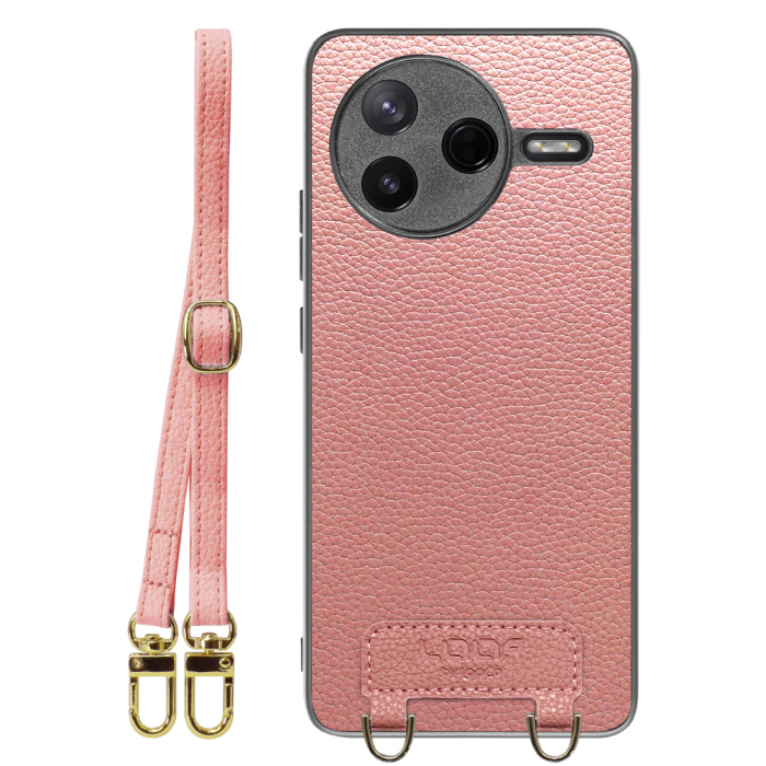 [ LOOF LUXURY-SHELL SHOULDER ] POCO F7 Pro Xiaomi シャオミ ショルダーストラップ付き シンプルでスマート 本革 シェル型ケース ショルダー ストラップ スマホショルダー [ POCO F7 Pro ]