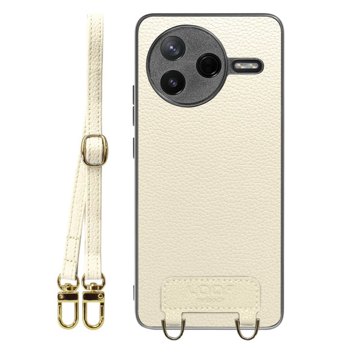[ LOOF LUXURY-SHELL SHOULDER ] POCO F7 Pro Xiaomi シャオミ ショルダーストラップ付き シンプルでスマート 本革 シェル型ケース ショルダー ストラップ スマホショルダー [ POCO F7 Pro ]