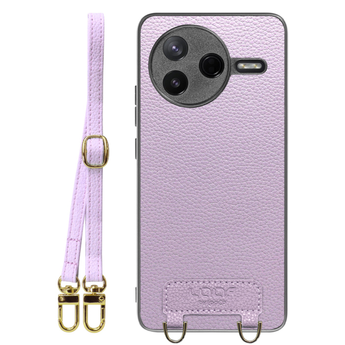 [ LOOF LUXURY-SHELL SHOULDER ] POCO F7 Pro Xiaomi シャオミ ショルダーストラップ付き シンプルでスマート 本革 シェル型ケース ショルダー ストラップ スマホショルダー [ POCO F7 Pro ]
