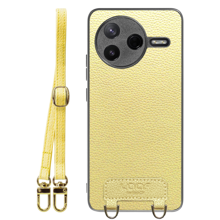 [ LOOF LUXURY-SHELL SHOULDER ] POCO F7 Pro Xiaomi シャオミ ショルダーストラップ付き シンプルでスマート 本革 シェル型ケース ショルダー ストラップ スマホショルダー [ POCO F7 Pro ]
