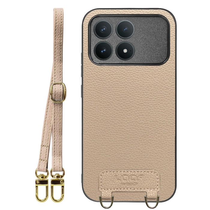 [ LOOF LUXURY-SHELL SHOULDER ] POCO F8 Pro Xiaomi ショルダーストラップ付き シンプルでスマート 本革 シェル型ケース ショルダー ストラップ スマホショルダー [ POCO F8 Pro ]