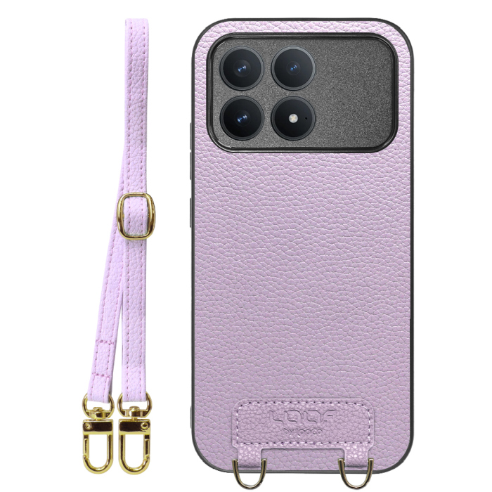[ LOOF LUXURY-SHELL SHOULDER ] POCO F8 Pro Xiaomi ショルダーストラップ付き シンプルでスマート 本革 シェル型ケース ショルダー ストラップ スマホショルダー [ POCO F8 Pro ]
