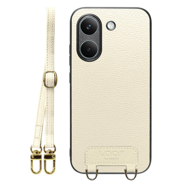 [ LOOF LUXURY-SHELL SHOULDER ] POCO X8 Pro Xiaomi シャオミ ショルダーストラップ付き シンプルでスマート 本革 シェル型ケース ショルダー ストラップ スマホショルダー [ POCO X8 Pro ]
