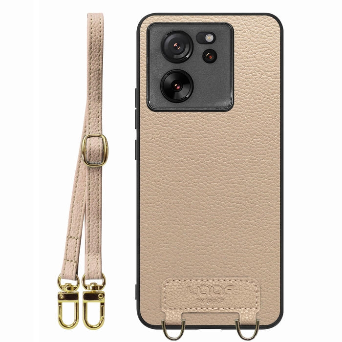 [ LOOF LUXURY-SHELL SHOULDER ] Xiaomi 13T / 13T Pro XIG04 13 T 13TPro ショルダーストラップ付き シンプルでスマート 本革 シェル型ケース ショルダー ストラップ スマホショルダー [ Xiaomi 13T / 13T Pro ]