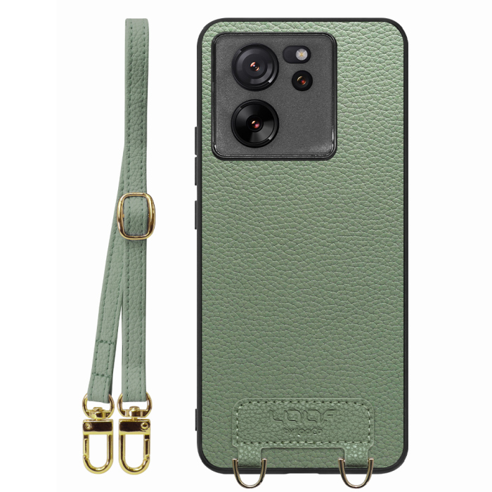 [ LOOF LUXURY-SHELL SHOULDER ] Xiaomi 13T / 13T Pro XIG04 13 T 13TPro ショルダーストラップ付き シンプルでスマート 本革 シェル型ケース ショルダー ストラップ スマホショルダー [ Xiaomi 13T / 13T Pro ]