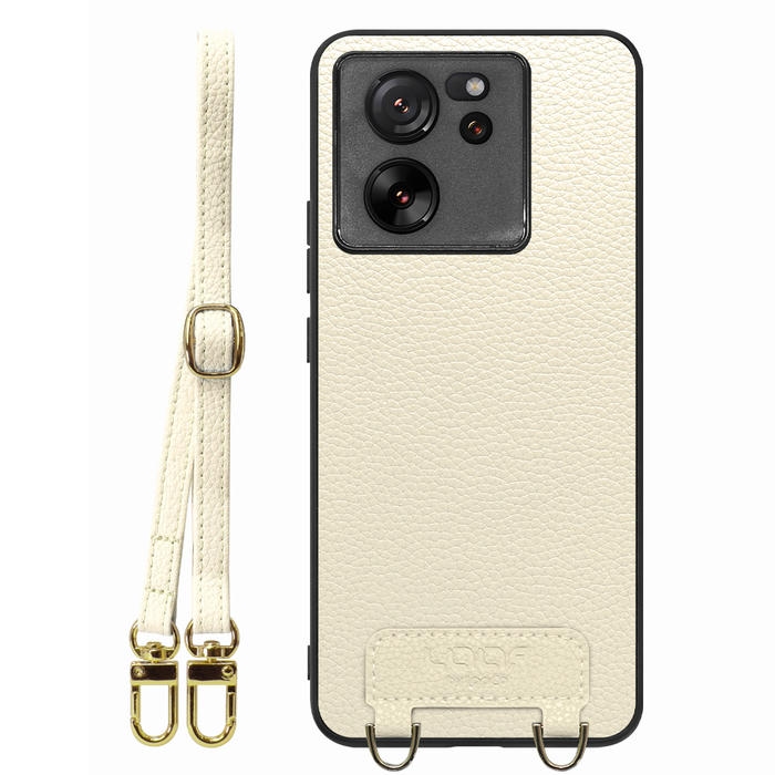[ LOOF LUXURY-SHELL SHOULDER ] Xiaomi 13T / 13T Pro XIG04 13 T 13TPro ショルダーストラップ付き シンプルでスマート 本革 シェル型ケース ショルダー ストラップ スマホショルダー [ Xiaomi 13T / 13T Pro ]