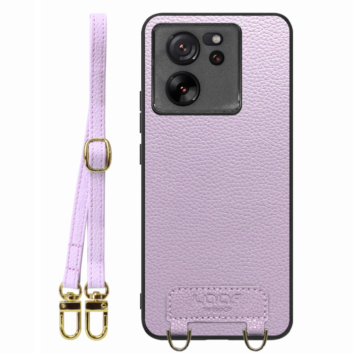 [ LOOF LUXURY-SHELL SHOULDER ] Xiaomi 13T / 13T Pro XIG04 13 T 13TPro ショルダーストラップ付き シンプルでスマート 本革 シェル型ケース ショルダー ストラップ スマホショルダー [ Xiaomi 13T / 13T Pro ]