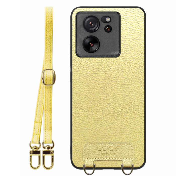 [ LOOF LUXURY-SHELL SHOULDER ] Xiaomi 13T / 13T Pro XIG04 13 T 13TPro ショルダーストラップ付き シンプルでスマート 本革 シェル型ケース ショルダー ストラップ スマホショルダー [ Xiaomi 13T / 13T Pro ]