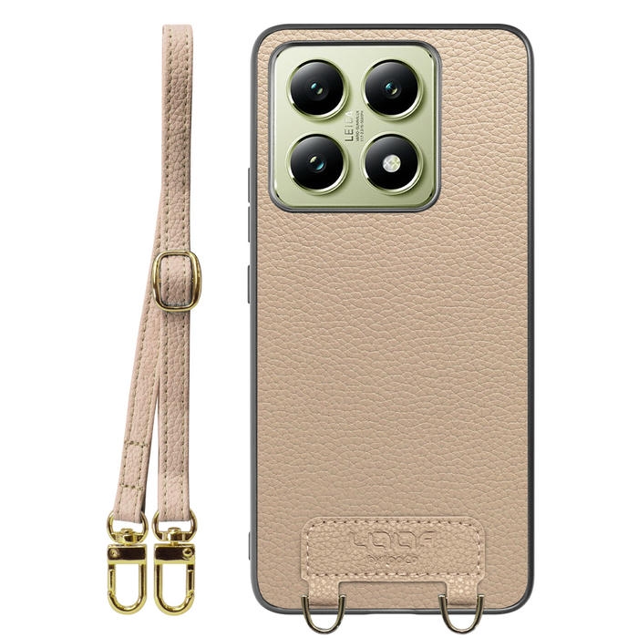 [ LOOF LUXURY-SHELL SHOULDER ] Xiaomi 14T XIG06 ショルダーストラップ付き シンプルでスマート 本革 シェル型ケース ショルダー ストラップ スマホショルダー [ Xiaomi 14T ]