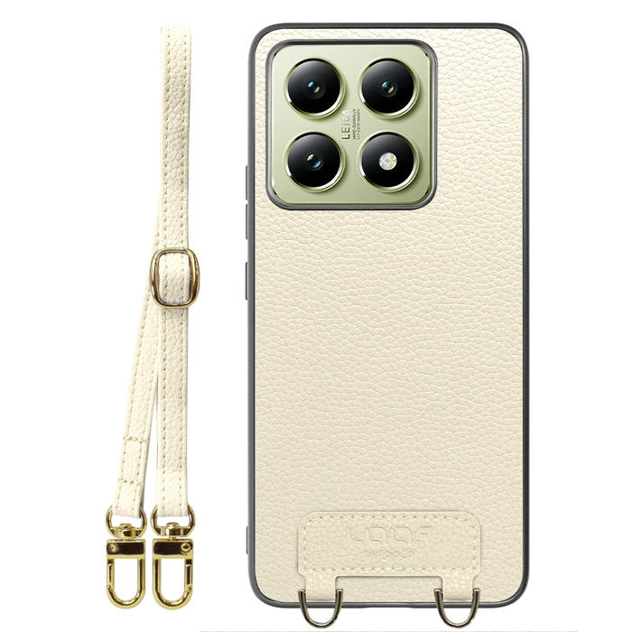 [ LOOF LUXURY-SHELL SHOULDER ] Xiaomi 14T XIG06 ショルダーストラップ付き シンプルでスマート 本革 シェル型ケース ショルダー ストラップ スマホショルダー [ Xiaomi 14T ]
