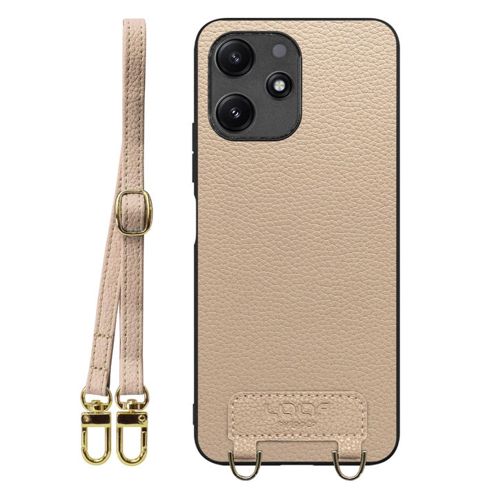 [ LOOF LUXURY-SHELL SHOULDER ] Xiaomi Redmi 12 5G XIG03 Redmi12 5G ショルダーストラップ付き シンプルでスマート 本革 シェル型ケース ショルダー ストラップ スマホショルダー [ Xiaomi Redmi 12 5G ]