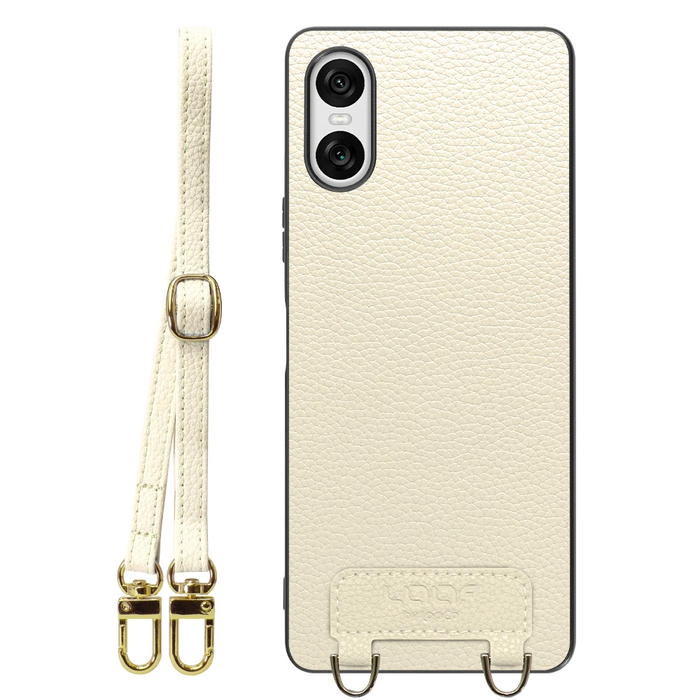 [ LOOF LUXURY-SHELL SHOULDER ] Xperia 10 VI  ショルダーストラップ付き シンプルでスマート 本革 シェル型ケース ショルダー ストラップ スマホショルダー [ Xperia 10 VI ]