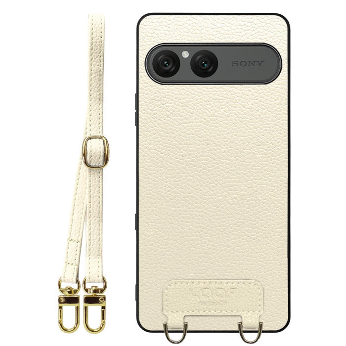 [ LOOF LUXURY-SHELL SHOULDER ] Xperia 10 VII エクスペリア XQ-FE44 ショルダーストラップ付き シンプルでスマート 本革 シェル型ケース ショルダー ストラップ スマホショルダー [ Xperia 10 VII 用 ]