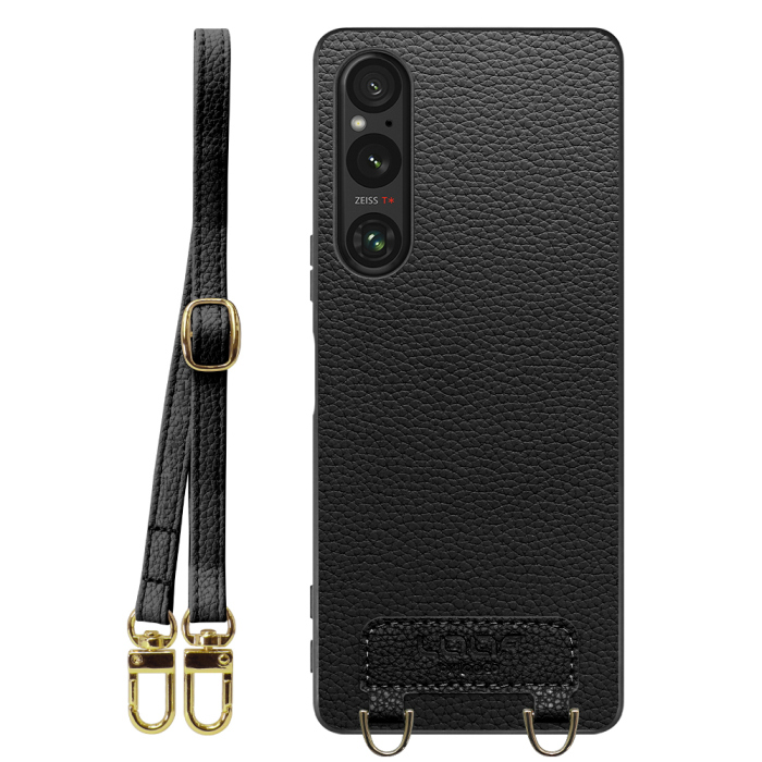 [ LOOF LUXURY-SHELL SHOULDER ] Xperia 1 V 1V xperia1V ショルダーストラップ付き シンプルでスマート 本革 シェル型ケース ショルダー ストラップ スマホショルダー [ Xperia 1 V ]