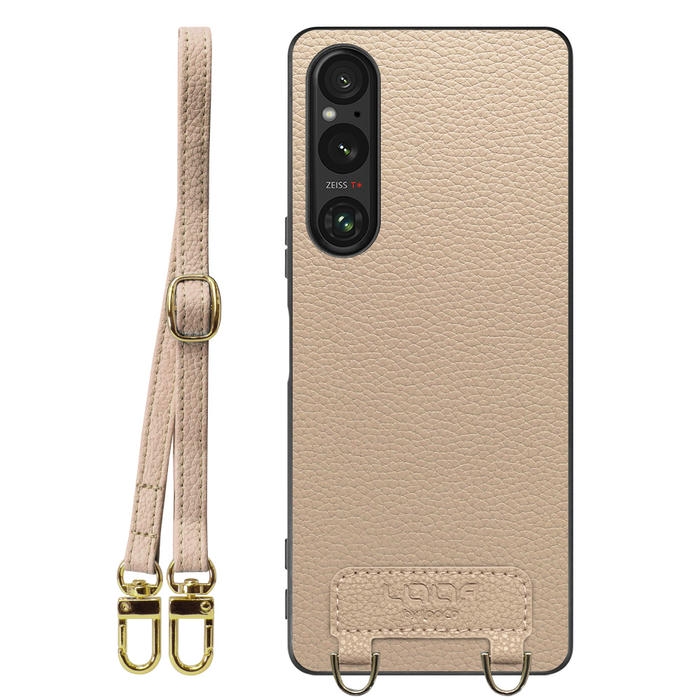 [ LOOF LUXURY-SHELL SHOULDER ] Xperia 1 V 1V xperia1V ショルダーストラップ付き シンプルでスマート 本革 シェル型ケース ショルダー ストラップ スマホショルダー [ Xperia 1 V ]