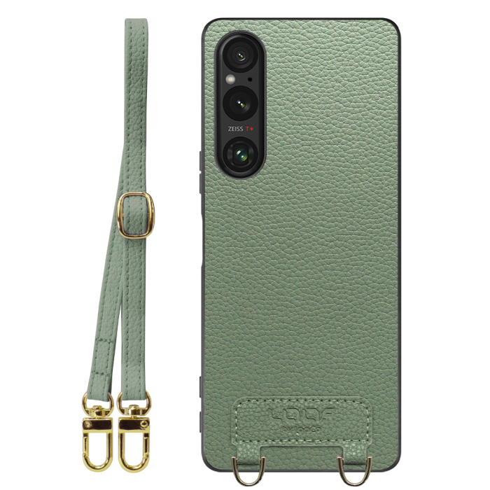 [ LOOF LUXURY-SHELL SHOULDER ] Xperia 1 V 1V xperia1V ショルダーストラップ付き シンプルでスマート 本革 シェル型ケース ショルダー ストラップ スマホショルダー [ Xperia 1 V ]