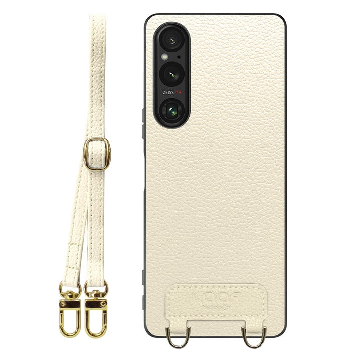 [ LOOF LUXURY-SHELL SHOULDER ] Xperia 1 V 1V xperia1V ショルダーストラップ付き シンプルでスマート 本革 シェル型ケース ショルダー ストラップ スマホショルダー [ Xperia 1 V ]