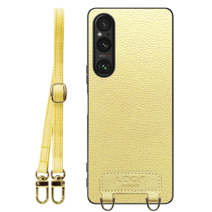 [ LOOF LUXURY-SHELL SHOULDER ] Xperia 1 V 1V xperia1V ショルダーストラップ付き シンプルでスマート 本革 シェル型ケース ショルダー ストラップ スマホショルダー [ Xperia 1 V ]