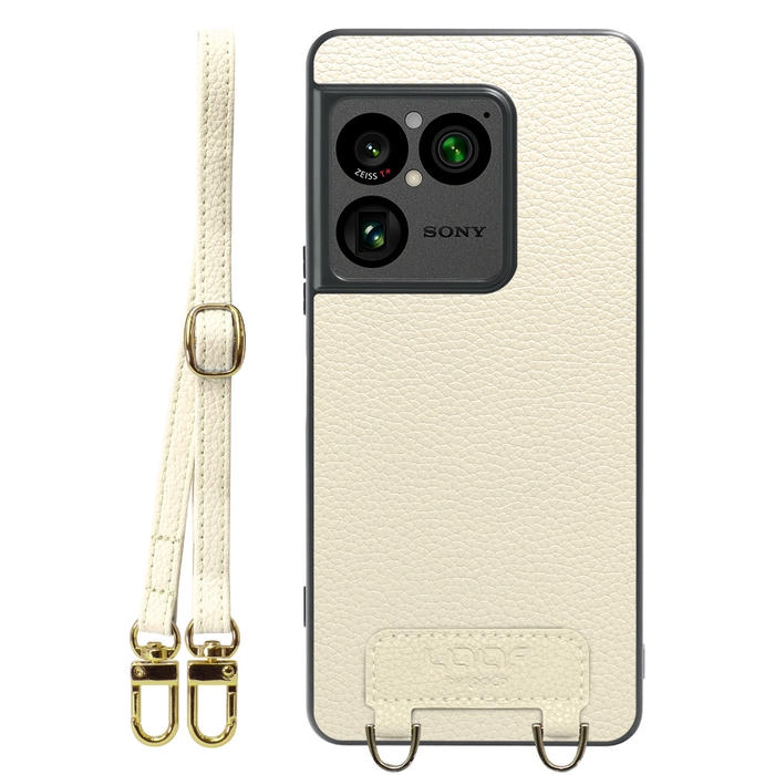 [ LOOF LUXURY-SHELL SHOULDER ] Xperia 1 VIII XQ-GE44 SO-51G ショルダーストラップ付き シンプルでスマート 本革 シェル型ケース ショルダー ストラップ スマホショルダー [ Xperia 1 VIII ]