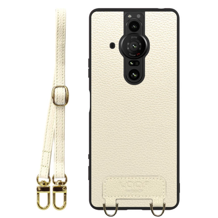 [ LOOF LUXURY-SHELL SHOULDER ] Xperia PRO-I XQ-BE42 proi xperiaproi ショルダーストラップ付き シンプルでスマート 本革 シェル型ケース ショルダー ストラップ スマホショルダー [ Xperia PRO-I ]