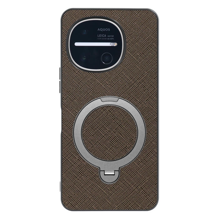 [ LOOF CASUAL MAG-RING Series ] AQUOS R11 SH-51G SH-M35 スマホケース 背面 ケース カバー ハードケース マグネット内蔵の薄型多機能リング付 スタンド [ AQUOS R11 ]