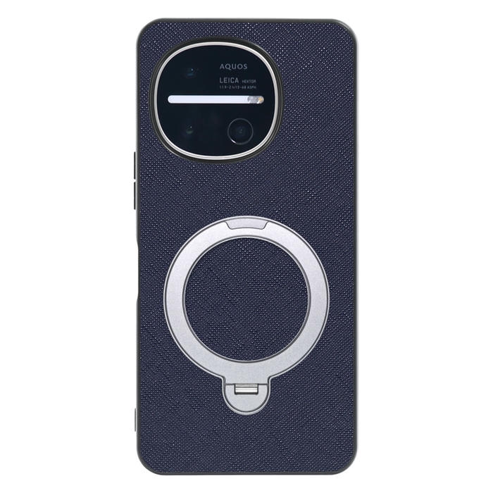 [ LOOF CASUAL MAG-RING Series ] AQUOS R11 SH-51G SH-M35 スマホケース 背面 ケース カバー ハードケース マグネット内蔵の薄型多機能リング付 スタンド [ AQUOS R11 ]
