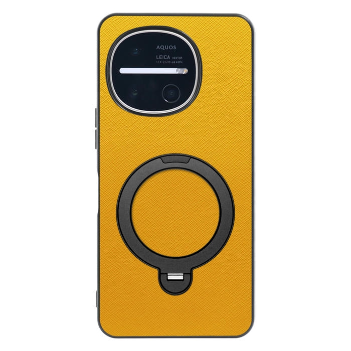 [ LOOF CASUAL MAG-RING Series ] AQUOS R11 SH-51G SH-M35 スマホケース 背面 ケース カバー ハードケース マグネット内蔵の薄型多機能リング付 スタンド [ AQUOS R11 ]