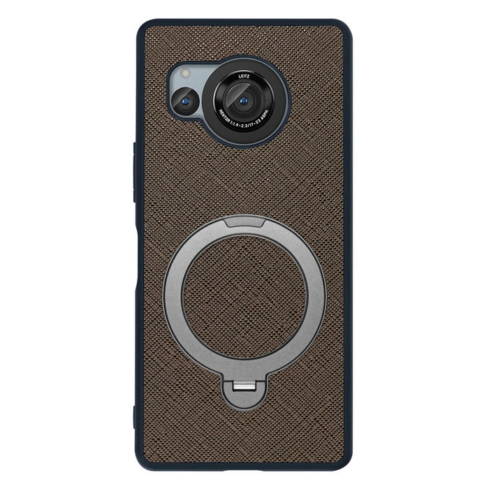 [ LOOF CASUAL MAG-RING Series ] AQUOS R8 SH-52D AQUOSR8 スマホケース 背面 ケース カバー ハードケース マグネット内蔵の薄型多機能リング付 スタンド [ AQUOS R8 ]