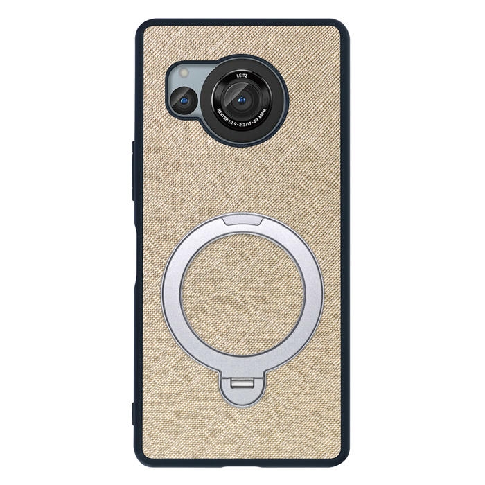 [ LOOF CASUAL MAG-RING Series ] AQUOS R8 SH-52D AQUOSR8 スマホケース 背面 ケース カバー ハードケース マグネット内蔵の薄型多機能リング付 スタンド [ AQUOS R8 ]