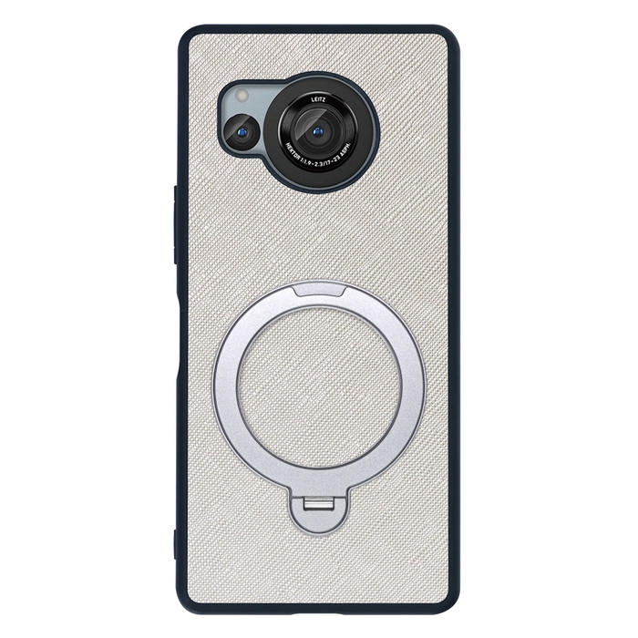 [ LOOF CASUAL MAG-RING Series ] AQUOS R8 SH-52D AQUOSR8 スマホケース 背面 ケース カバー ハードケース マグネット内蔵の薄型多機能リング付 スタンド [ AQUOS R8 ]