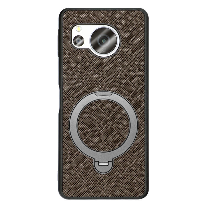 [ LOOF CASUAL MAG-RING Series ] AQUOS sense8 SH-54D / SHG11 sense 8 スマホケース 背面 ケース カバー ハードケース マグネット内蔵の薄型多機能リング付 スタンド [ AQUOS sense8 ]