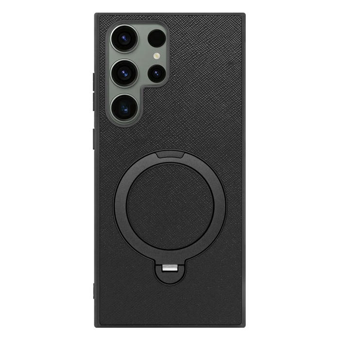 [ LOOF CASUAL MAG-RING Series ] Galaxy S23 Ultra s23ultra スマホケース 背面 ケース カバー ハードケース マグネット内蔵の薄型多機能リング付 スタンド [ Galaxy S23 Ultra ]