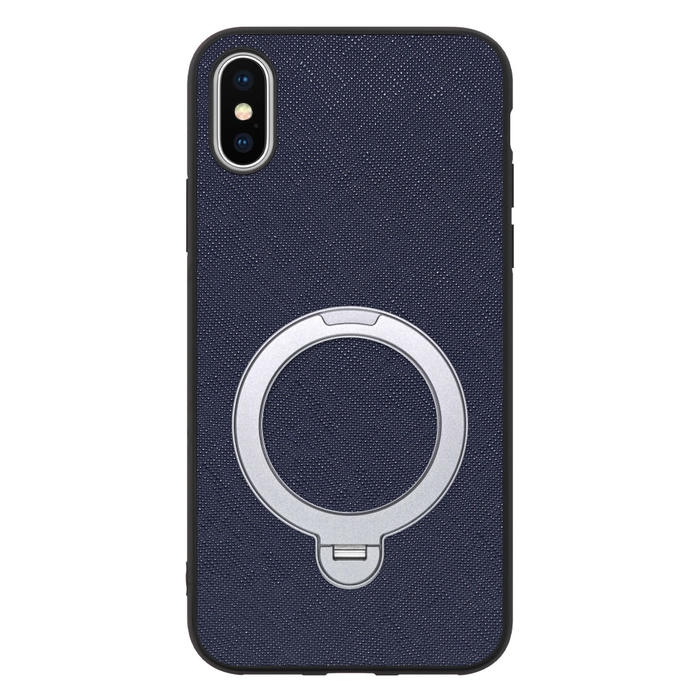 [ LOOF CASUAL MAG-RING Series ] iPhone X / XS iPhonex iPhonexs スマホケース 背面 ケース カバー ハードケース マグネット内蔵の薄型多機能リング付 スタンド [ iPhone X / XS ]