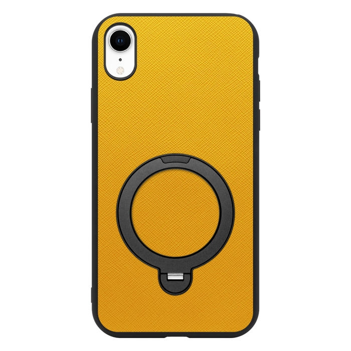 [ LOOF CASUAL MAG-RING Series ] iPhone XR iPhonexr スマホケース 背面 ケース カバー ハードケース マグネット内蔵の薄型多機能リング付 スタンド [ iPhone XR ]
