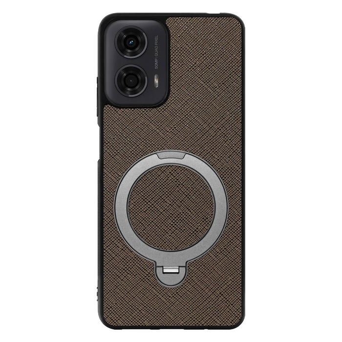 [ LOOF CASUAL MAG-RING Series ] moto g24 motorola g24 スマホケース 背面 ケース カバー ハードケース マグネット内蔵の薄型多機能リング付 スタンド [ moto g24 ]