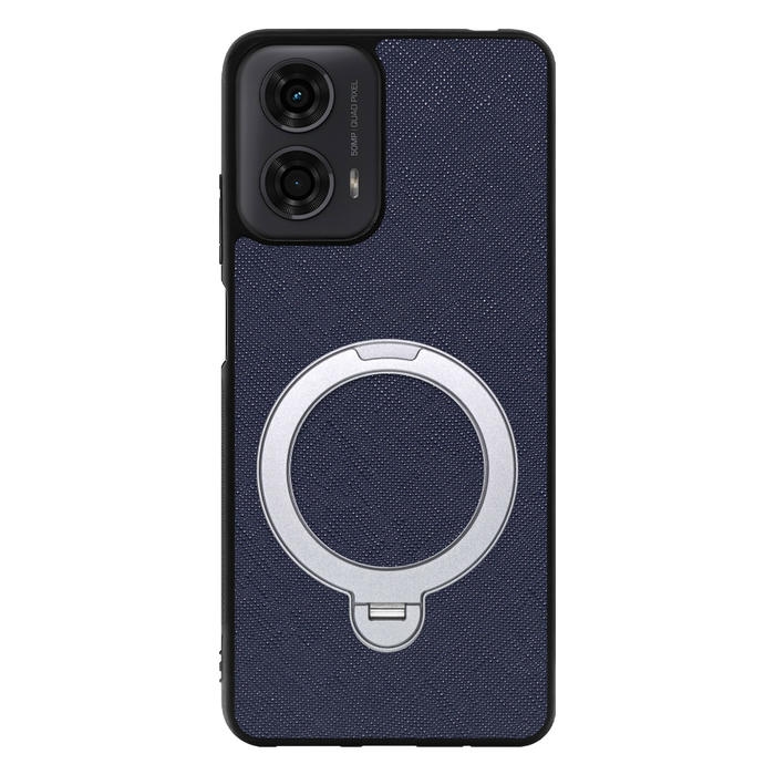[ LOOF CASUAL MAG-RING Series ] moto g24 motorola g24 スマホケース 背面 ケース カバー ハードケース マグネット内蔵の薄型多機能リング付 スタンド [ moto g24 ]