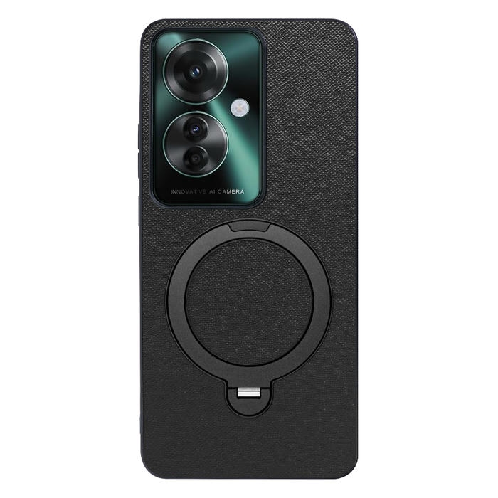 [ LOOF CASUAL MAG-RING Series ] OPPO Reno11 A  スマホケース 背面 ケース カバー ハードケース マグネット内蔵の薄型多機能リング付 スタンド [ OPPO Reno11 A ]