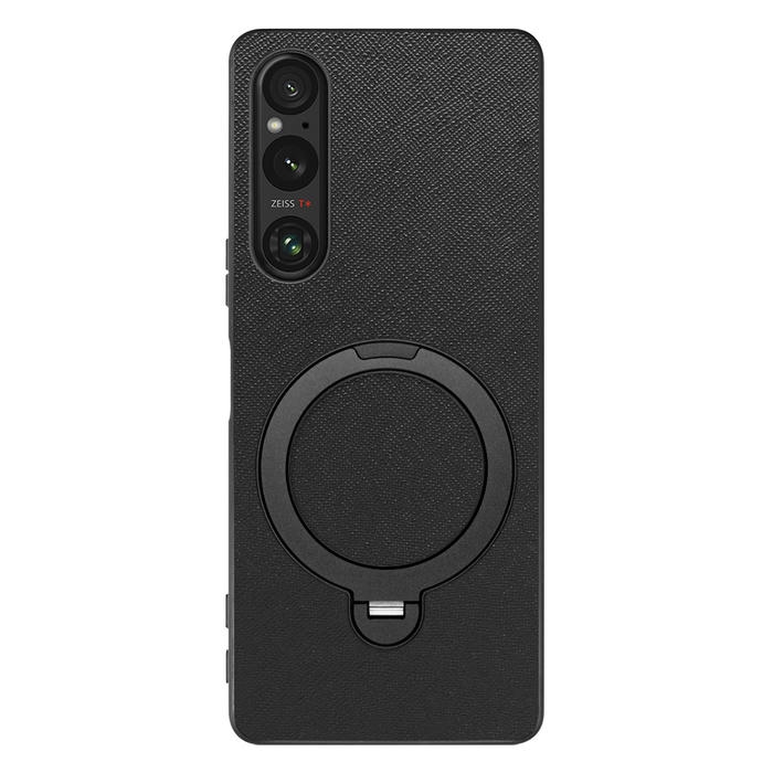 [ LOOF CASUAL MAG-RING Series ] Xperia 1 V 1V xperia1V スマホケース 背面 ケース カバー ハードケース マグネット内蔵の薄型多機能リング付 スタンド [ Xperia 1 V ]
