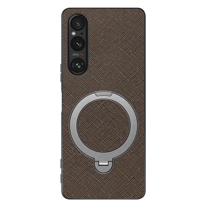 [ LOOF CASUAL MAG-RING Series ] Xperia 1 V 1V xperia1V スマホケース 背面 ケース カバー ハードケース マグネット内蔵の薄型多機能リング付 スタンド [ Xperia 1 V ]