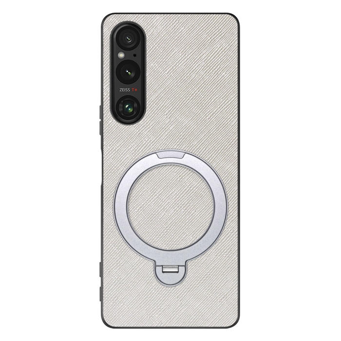 [ LOOF CASUAL MAG-RING Series ] Xperia 1 V 1V xperia1V スマホケース 背面 ケース カバー ハードケース マグネット内蔵の薄型多機能リング付 スタンド [ Xperia 1 V ]