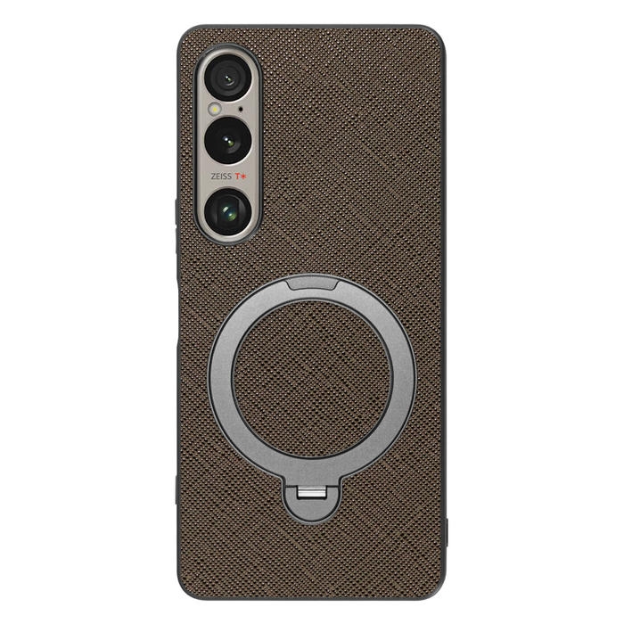 [ LOOF CASUAL MAG-RING Series ] Xperia 1 VI  スマホケース 背面 ケース カバー ハードケース マグネット内蔵の薄型多機能リング付 スタンド [ Xperia 1 VI ]