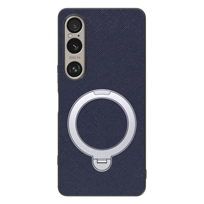 [ LOOF CASUAL MAG-RING Series ] Xperia 1 VI  スマホケース 背面 ケース カバー ハードケース マグネット内蔵の薄型多機能リング付 スタンド [ Xperia 1 VI ]