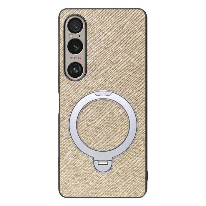 [ LOOF CASUAL MAG-RING Series ] Xperia 1 VI  スマホケース 背面 ケース カバー ハードケース マグネット内蔵の薄型多機能リング付 スタンド [ Xperia 1 VI ]