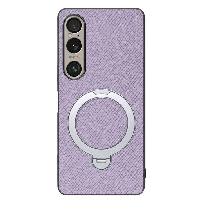 [ LOOF CASUAL MAG-RING Series ] Xperia 1 VI  スマホケース 背面 ケース カバー ハードケース マグネット内蔵の薄型多機能リング付 スタンド [ Xperia 1 VI ]
