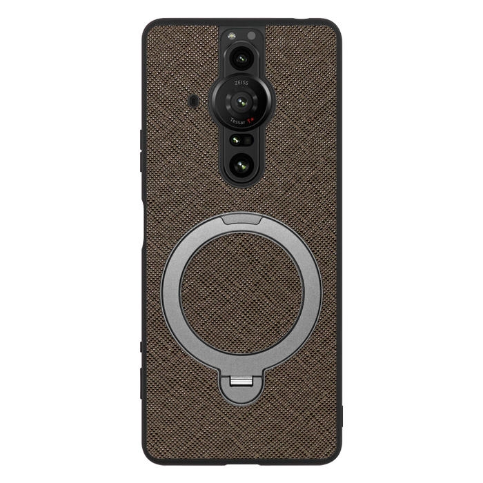 [ LOOF CASUAL MAG-RING Series ] Xperia PRO-I XQ-BE42 proi xperiaproi スマホケース 背面 ケース カバー ハードケース マグネット内蔵の薄型多機能リング付 スタンド [ Xperia PRO-I ]