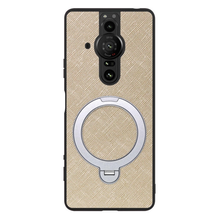 [ LOOF CASUAL MAG-RING Series ] Xperia PRO-I XQ-BE42 proi xperiaproi スマホケース 背面 ケース カバー ハードケース マグネット内蔵の薄型多機能リング付 スタンド [ Xperia PRO-I ]