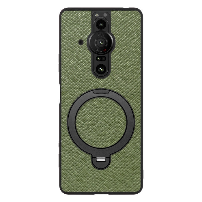 [ LOOF CASUAL MAG-RING Series ] Xperia PRO-I XQ-BE42 proi xperiaproi スマホケース 背面 ケース カバー ハードケース マグネット内蔵の薄型多機能リング付 スタンド [ Xperia PRO-I ]