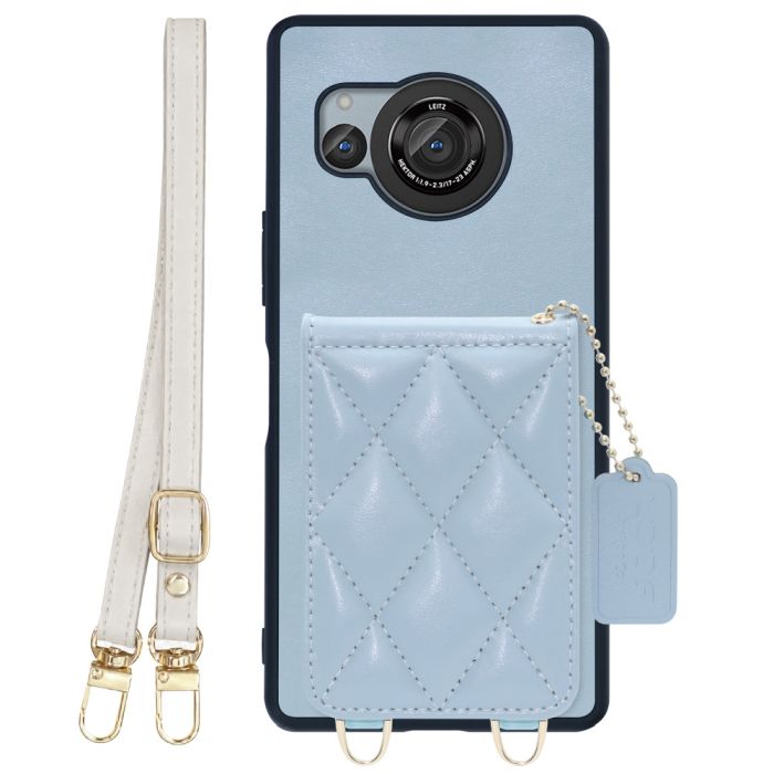 [ LOOF SWEET-SHELL SHOULDER  ] AQUOS R8 SH-52D AQUOSR8 スマホケース キルティング加工のカードケース付き ロングストラップ付き マグネット内蔵 カード収納 本革 [ AQUOS R8 ]